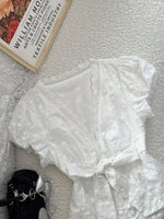 Lace Detail Bow Front Blouse