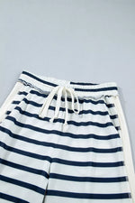 Striped Long Sleeve Top and Wide-Leg Pants Set