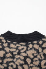 Leopard Print Knit Sleeveless Regular Wash Sweater Vest
