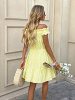 Off-Shoulder Ruffle Hem Summer Dress