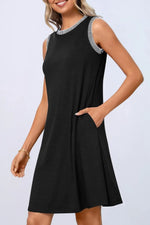 Round Neck Sleeveless Mini Tank Dress