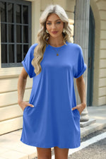 Florira Short Sleeve Mini Dress with Pockets