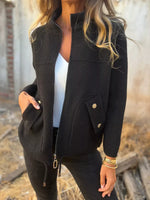 Full Size Textured Knit Zip Up Outerwear Plus Size