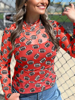 Game Day Mesh Sheer Long Sleeve Top