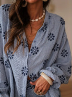 Floral Textured Button Up Shirt