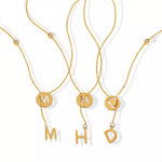 18K Gold-Plated Titanium Steel Letter Pendant Necklace