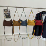 Suede Crossbody Bag with Adjustable Shoulder Strap