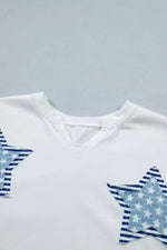 Patriot Star Patched Notched Neck Mineral Washed Tee