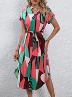 Tie Waist Short Sleeve Dress