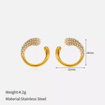 Pearl-Accented C-Hoop Earrings