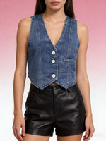 Button-Down Denim Vest