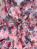 Floral Print Ruffle Hem Mini Dress