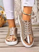 Sequin Lace Up Sneakers