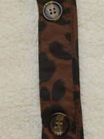 Leopard Trim Button Up Jacket