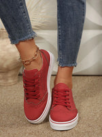 PU Leather Lace Up Platform Sneakers – Multi-Color