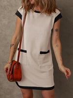 Round Neck Cap Sleeve Mini Dress