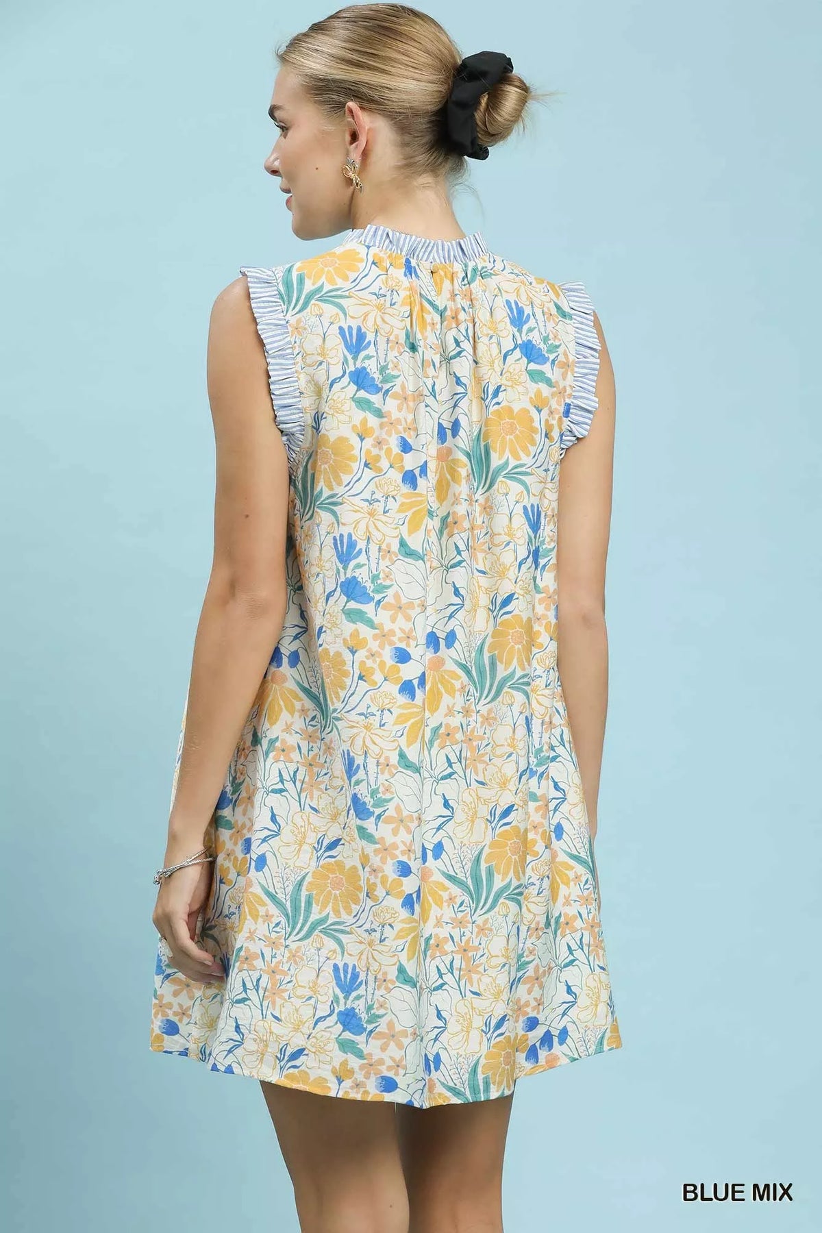 Umgee Floral Print Babydoll Dress