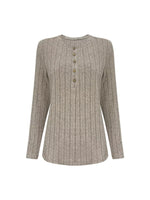 Plus Size Ribbed Knit Button-Front Top and Pants Set