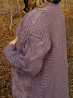 Full Size Chunky Knit Open Front Cardigan Plus Size