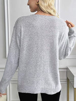 V-Neck Long Sleeve Knit Top