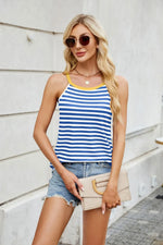 Contrast Striped Round Neck Cami