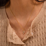 18K Gold-Plated Stainless Steel Zircon Cross Necklace