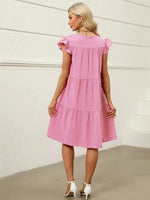 Tiered Ruffle Sleeve Mini Dress