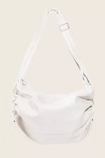 Fame Ruched Detail Faux Leather Shoulder Bag