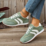 Striped Lace-Up Casual Sneakers