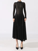 Lace Mock Neck Long Sleeve Dress