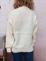 Bear Decoration Round Neck Sweater