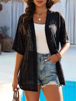 Openwork Open Front Cardigan