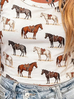 Wild West Horse Print Short Sleeve T-Shirt