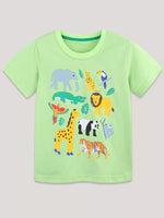 Children's Animal Print Round Neck T-Shirt