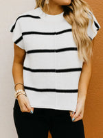 Striped Batwing Sleeve Knit Top