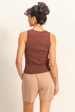 HYFVE Stretchy Ribbed Round Neck Sweater Tank