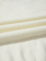 Flower Detail Round Neck Contrast Textured Puff Sleeve Sweater