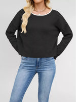 Round Neck Dropped Shoulder Sweater