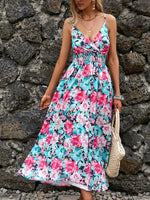Paisley Print Spaghetti Strap Midi Dress
