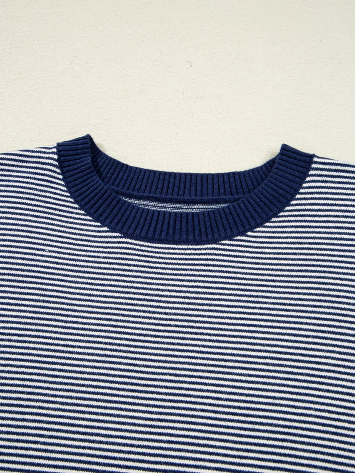 Stripe Dolman Oversize Tunic Sweater