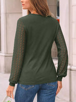 Lace Sleeve Crew Neck T-Shirt