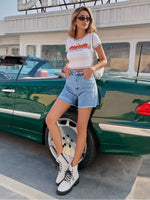 Raw Hem Denim Shorts