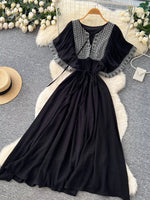 Tie Neck Short Sleeve Dress