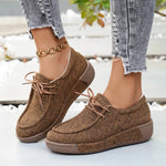 Round ToeLace-Up Sneakers