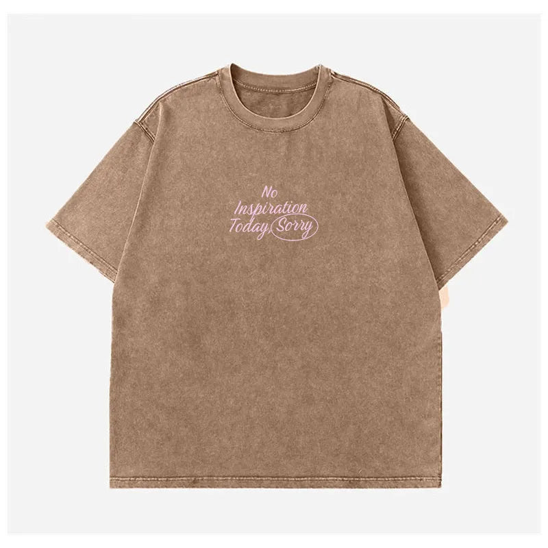 Letter Round Neck Short Sleeve T-Shirt