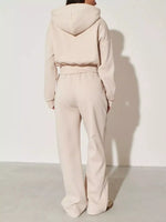 Zip-Up Hoodie and Wide-Leg Pants Set