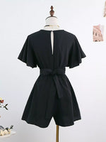Tie Waist Flutter Sleeve Romper