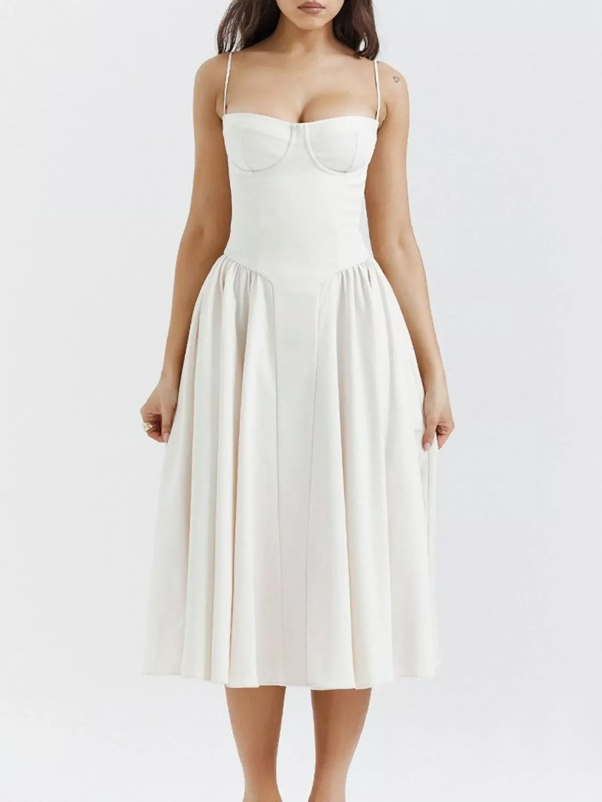 Sweetheart Neck Midi Cami Dress