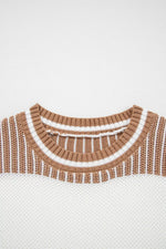 Striped Knit Long Sleeve Sweater