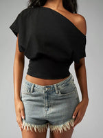 One Shoulder Crop T-Shirt